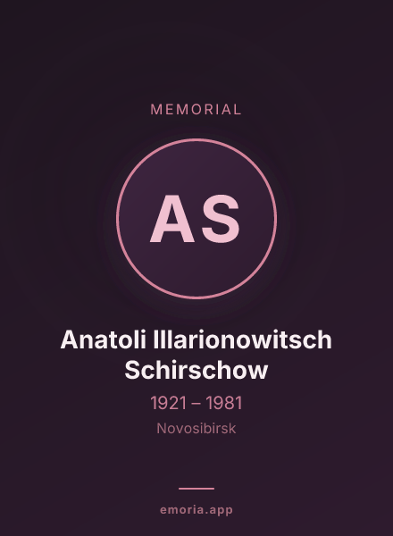 Memorial portrait of Anatoli Illarionowitsch Schirschow