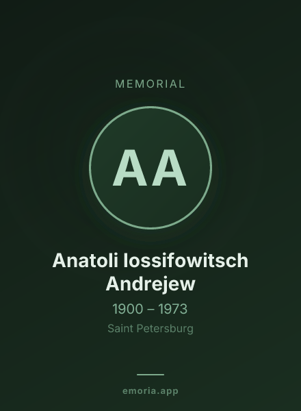 Memorial portrait of Anatoli Iossifowitsch Andrejew