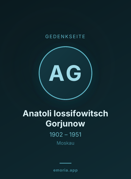 Gedenkportrait von Anatoli Iossifowitsch Gorjunow