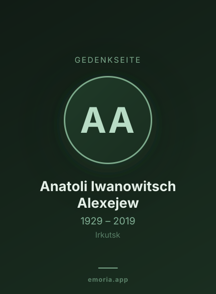 Gedenkportrait von Anatoli Iwanowitsch Alexejew