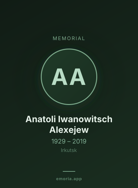 Memorial portrait of Anatoli Iwanowitsch Alexejew
