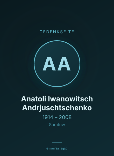 Gedenkportrait von Anatoli Iwanowitsch Andrjuschtschenko