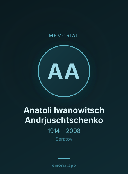 Memorial portrait of Anatoli Iwanowitsch Andrjuschtschenko