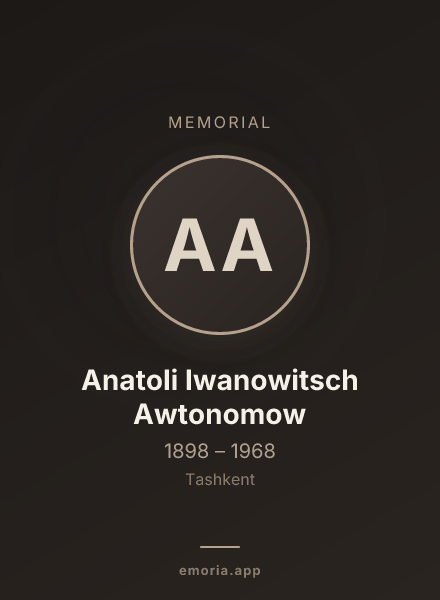 Memorial portrait of Anatoli Iwanowitsch Awtonomow