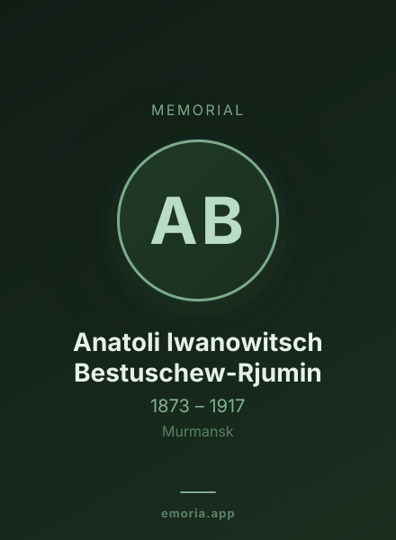 Memorial portrait of Anatoli Iwanowitsch Bestuschew-Rjumin