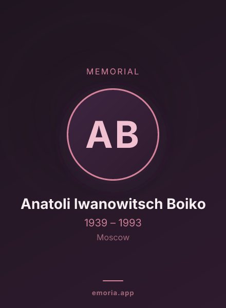 Memorial portrait of Anatoli Iwanowitsch Boiko