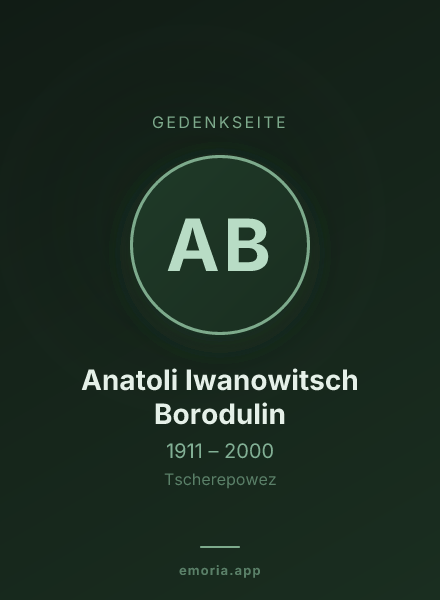 Gedenkportrait von Anatoli Iwanowitsch Borodulin