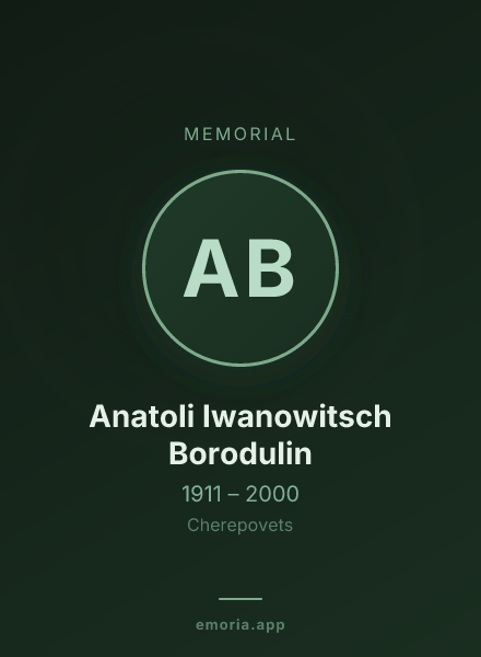 Memorial portrait of Anatoli Iwanowitsch Borodulin