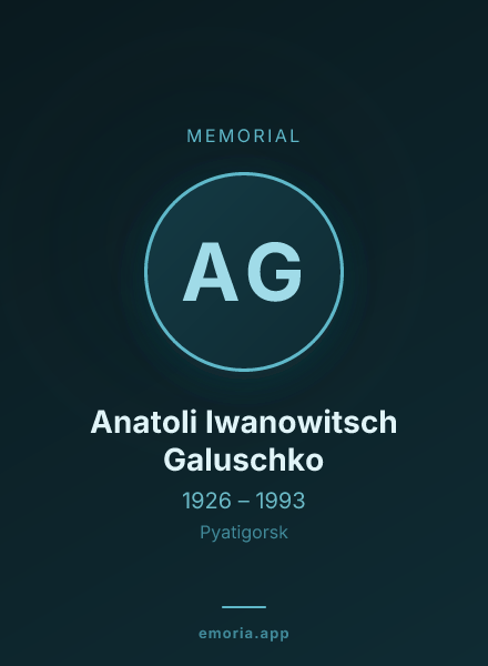 Memorial portrait of Anatoli Iwanowitsch Galuschko
