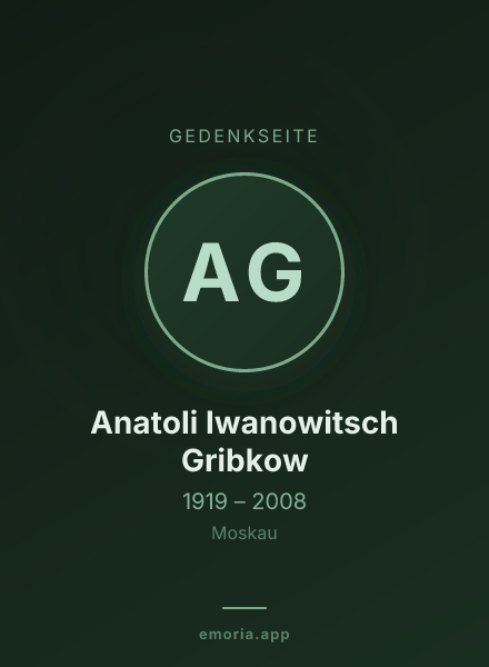 Gedenkportrait von Anatoli Iwanowitsch Gribkow