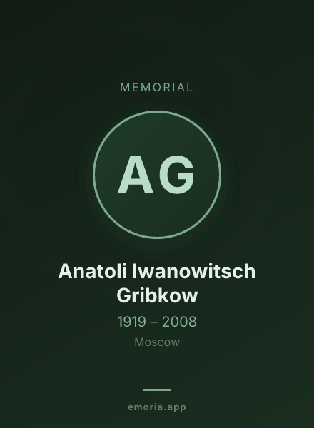 Memorial portrait of Anatoli Iwanowitsch Gribkow