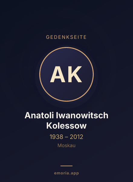 Gedenkportrait von Anatoli Iwanowitsch Kolessow