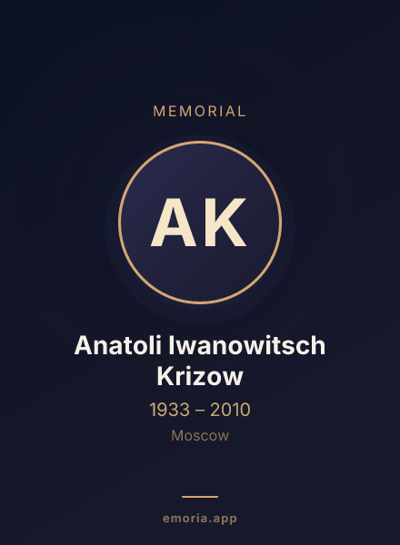 Memorial portrait of Anatoli Iwanowitsch Krizow