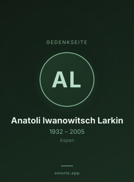 Gedenkportrait von Anatoli Iwanowitsch Larkin
