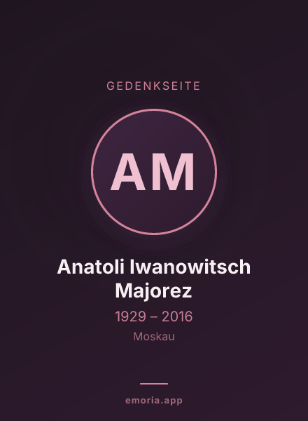 Gedenkportrait von Anatoli Iwanowitsch Majorez