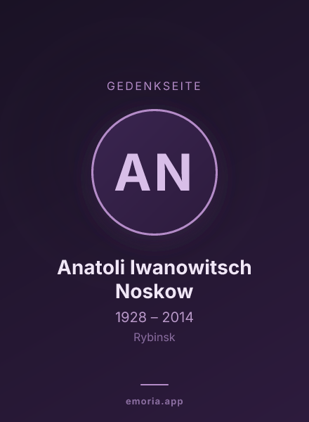 Gedenkportrait von Anatoli Iwanowitsch Noskow