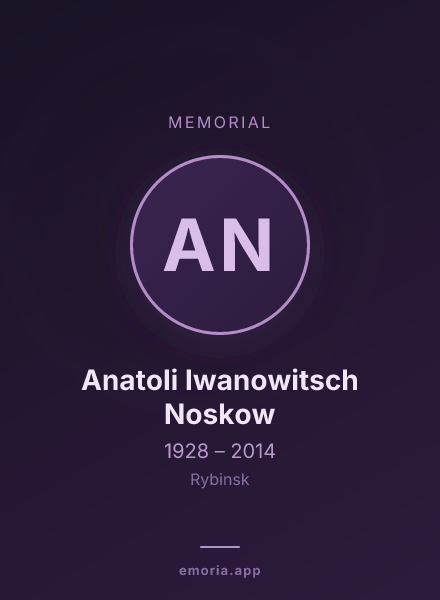 Memorial portrait of Anatoli Iwanowitsch Noskow