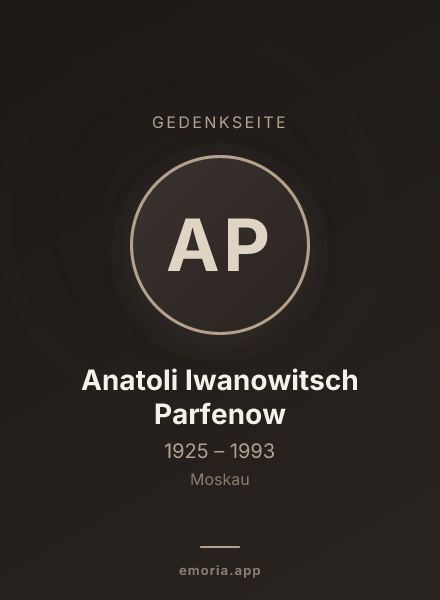 Gedenkportrait von Anatoli Iwanowitsch Parfenow