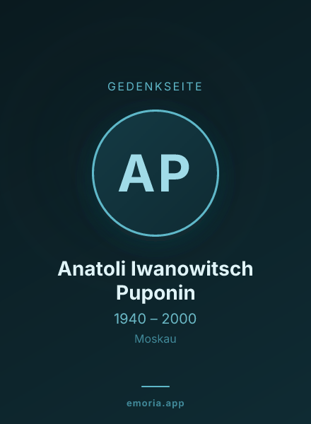 Gedenkportrait von Anatoli Iwanowitsch Puponin