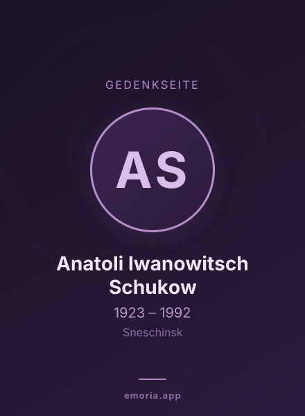Gedenkportrait von Anatoli Iwanowitsch Schukow