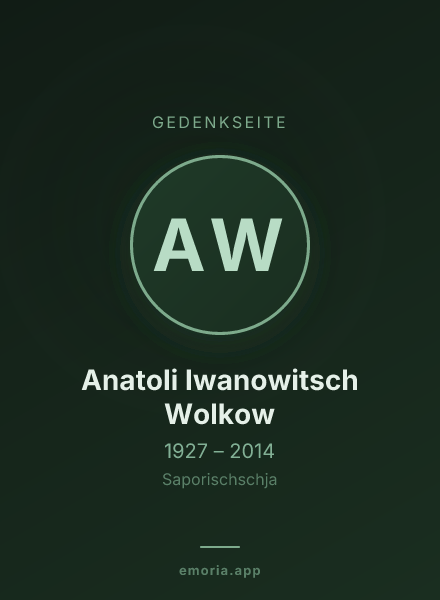 Gedenkportrait von Anatoli Iwanowitsch Wolkow
