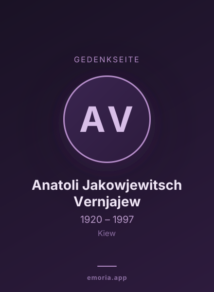 Gedenkportrait von Anatoli Jakowjewitsch Vernjajew