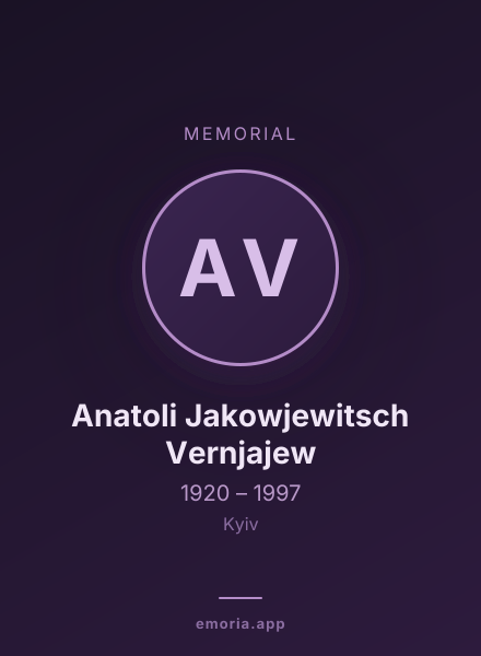 Memorial portrait of Anatoli Jakowjewitsch Vernjajew