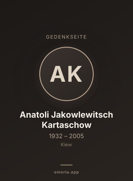 Gedenkportrait von Anatoli Jakowlewitsch Kartaschow