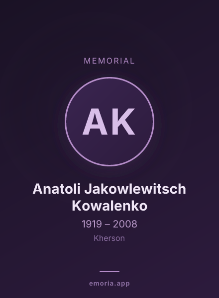 Memorial portrait of Anatoli Jakowlewitsch Kowalenko