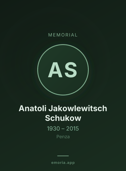 Memorial portrait of Anatoli Jakowlewitsch Schukow