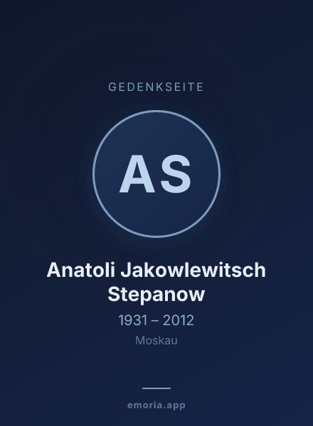 Gedenkportrait von Anatoli Jakowlewitsch Stepanow