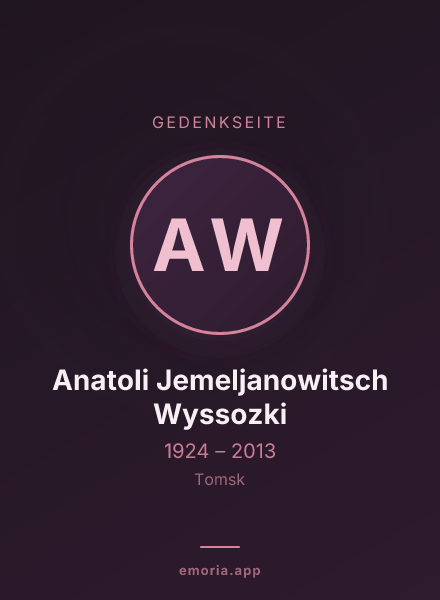 Gedenkportrait von Anatoli Jemeljanowitsch Wyssozki