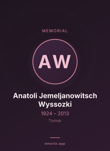 Memorial portrait of Anatoli Jemeljanowitsch Wyssozki