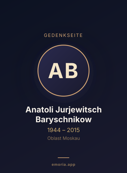 Gedenkportrait von Anatoli Jurjewitsch Baryschnikow