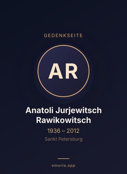 Gedenkportrait von Anatoli Jurjewitsch Rawikowitsch