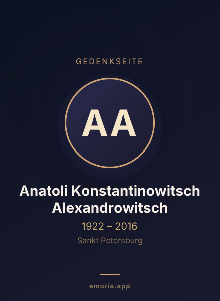 Gedenkportrait von Anatoli Konstantinowitsch Alexandrowitsch