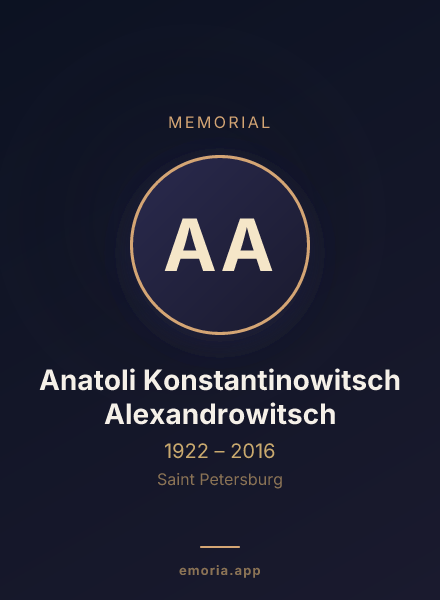 Memorial portrait of Anatoli Konstantinowitsch Alexandrowitsch