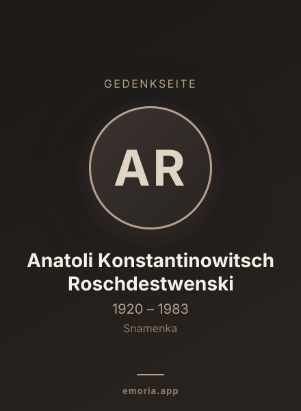 Gedenkportrait von Anatoli Konstantinowitsch Roschdestwenski