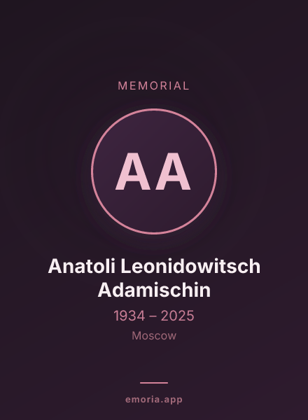 Memorial portrait of Anatoli Leonidowitsch Adamischin