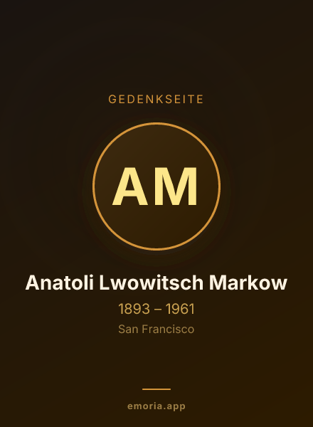 Gedenkportrait von Anatoli Lwowitsch Markow