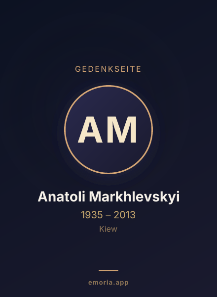 Gedenkportrait von Anatoli Markhlevskyi