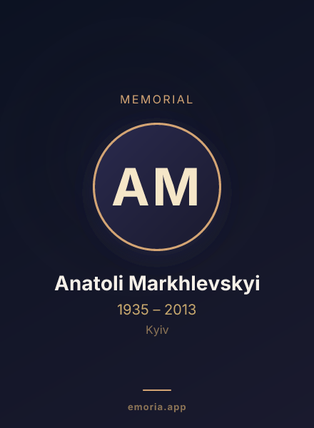 Memorial portrait of Anatoli Markhlevskyi