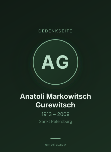 Gedenkportrait von Anatoli Markowitsch Gurewitsch