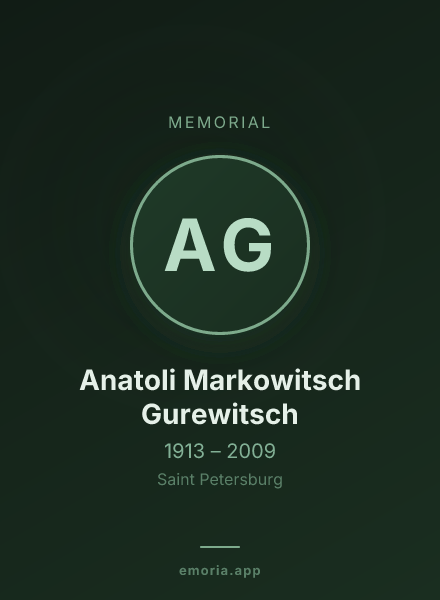 Memorial portrait of Anatoli Markowitsch Gurewitsch