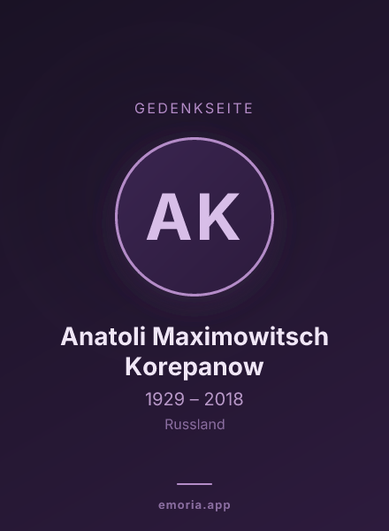 Gedenkportrait von Anatoli Maximowitsch Korepanow