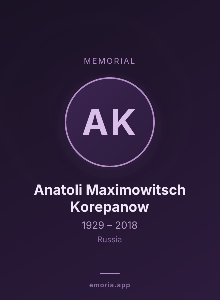 Memorial portrait of Anatoli Maximowitsch Korepanow