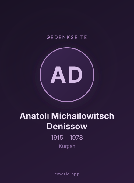 Gedenkportrait von Anatoli Michailowitsch Denissow