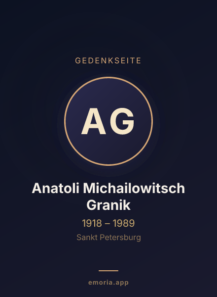 Gedenkportrait von Anatoli Michailowitsch Granik