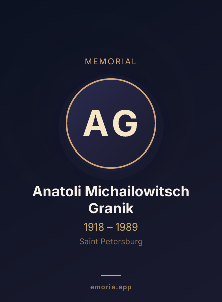 Memorial portrait of Anatoli Michailowitsch Granik