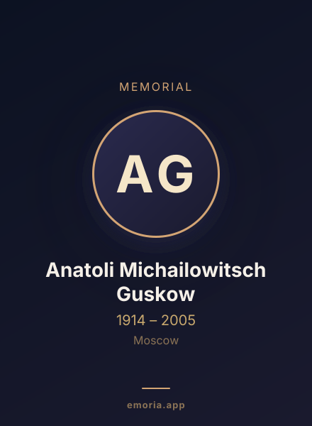 Memorial portrait of Anatoli Michailowitsch Guskow